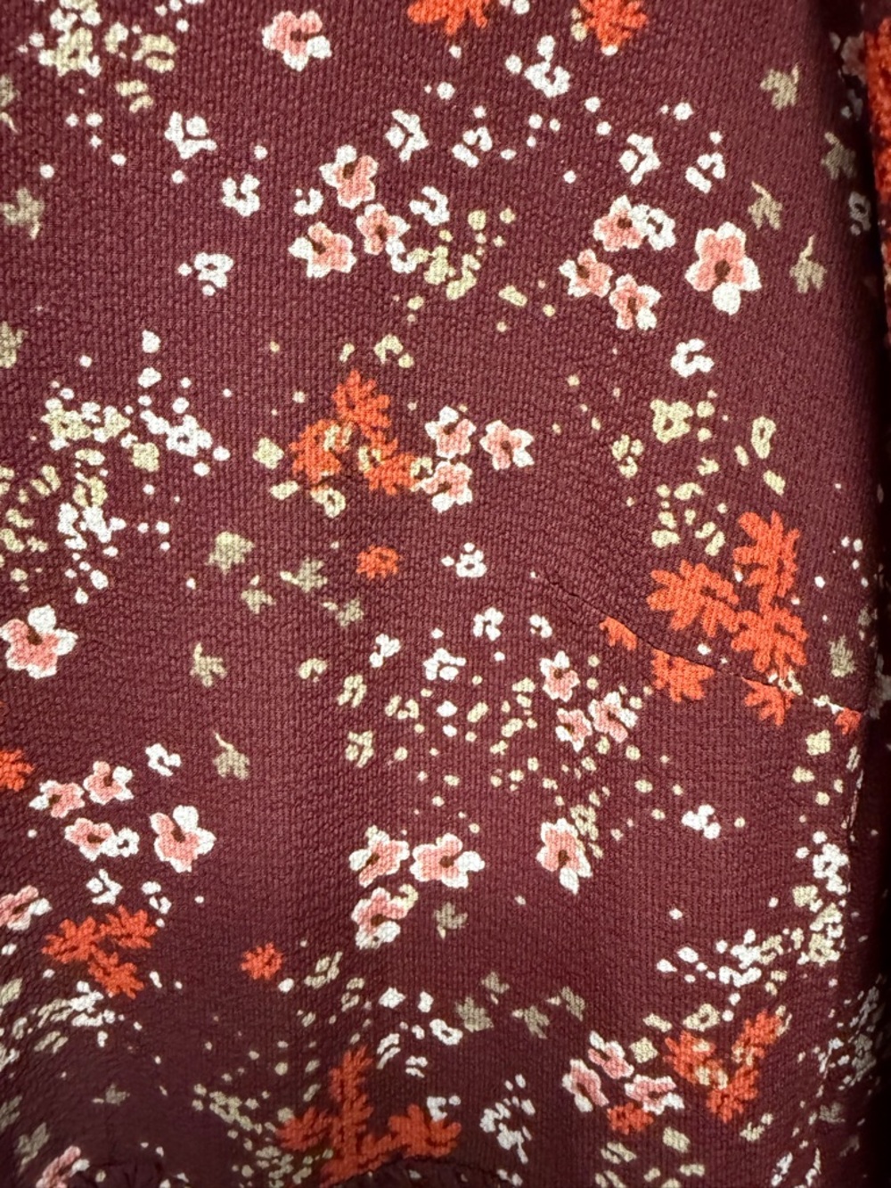 Lush Burgundy Puff Sleeve Ruffle Maxi Dress Cottagecore Size Large (36-6) - Picture 6 of 15